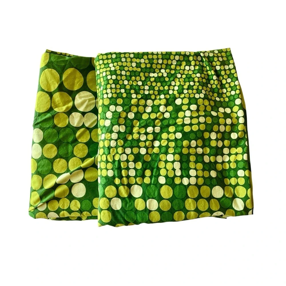 IKEA Smorboll Twin Duvet Cover Green Circle Polka Dot Retro MCM‎ Mod Cotton